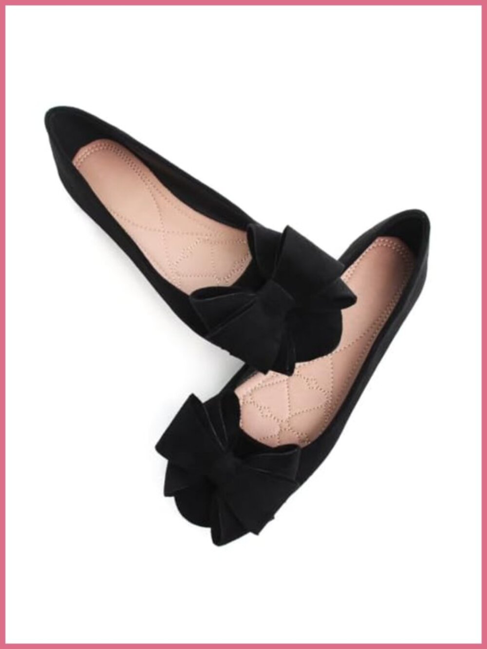 Suede Pointed Toe Bowknot Flats Comfort Dress Shoes Pull-On